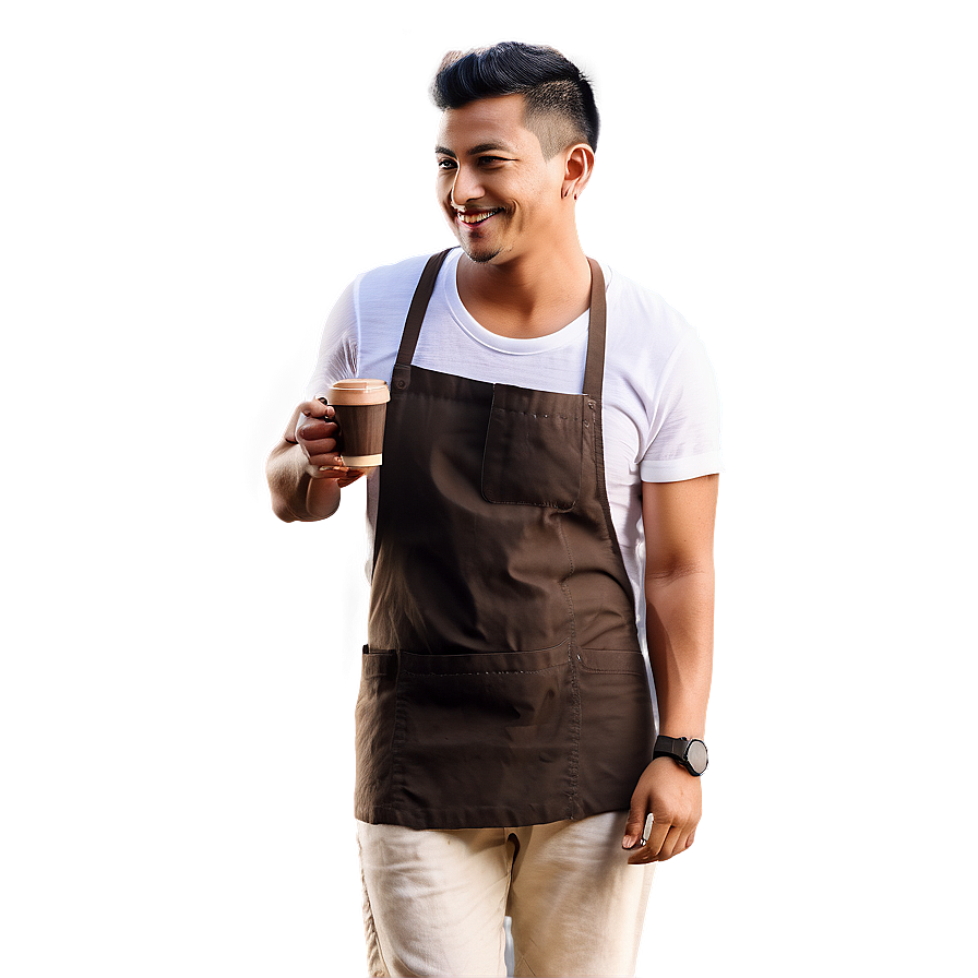 Male Barista Serving Coffee Png Vgm PNG Image