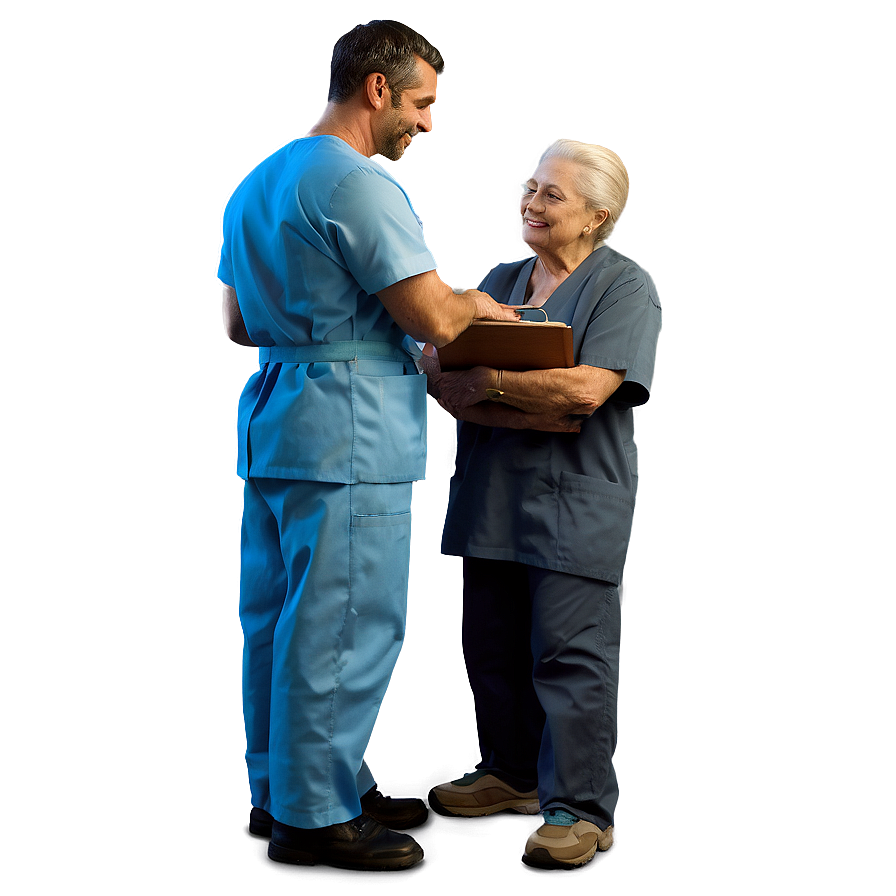 Male Nurse With Patient Png 06292024 PNG Image