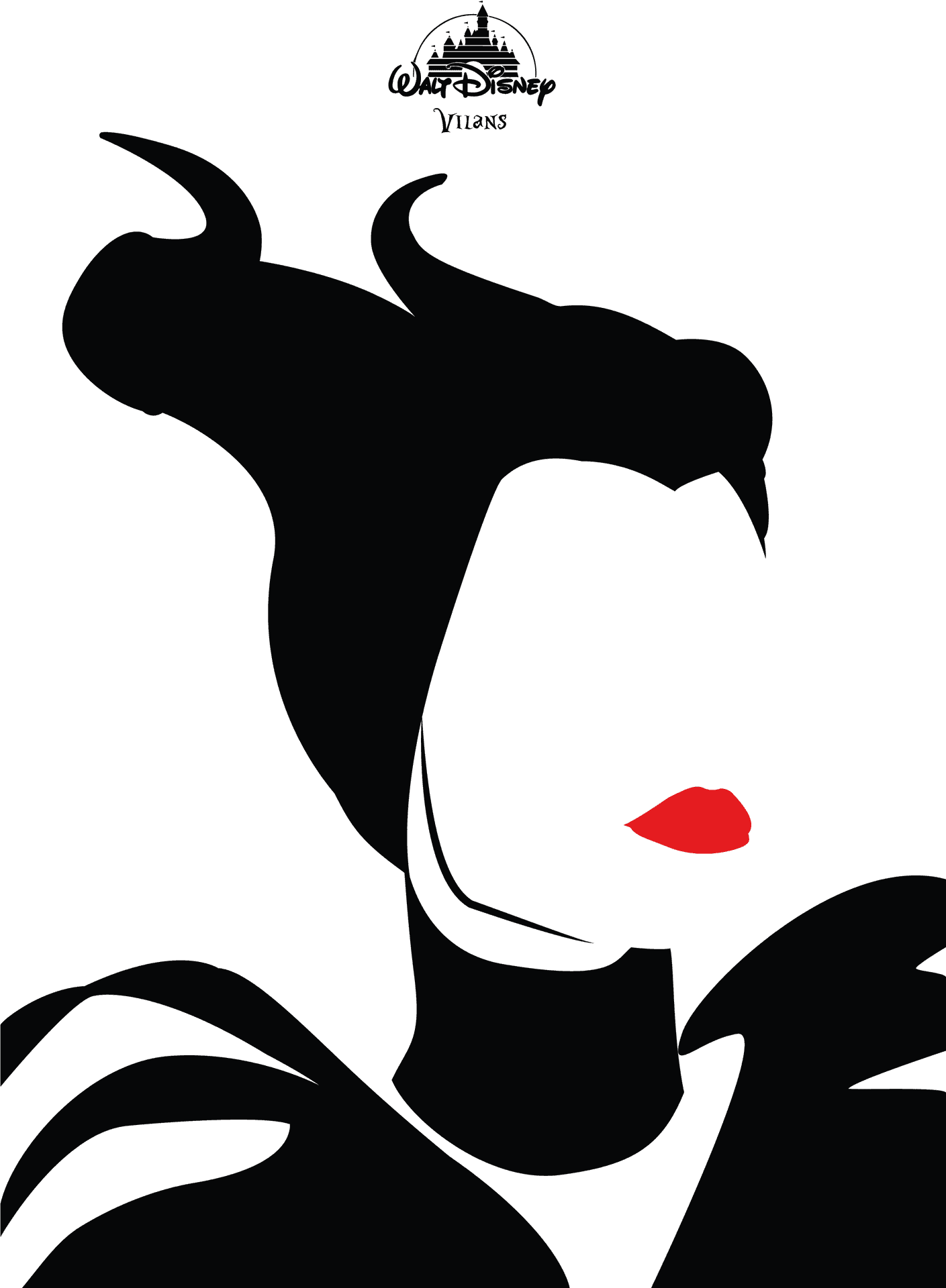 Maleficent Silhouette Profile PNG Image