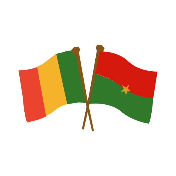 Maliand Burkina Faso Flags Crossed PNG Image