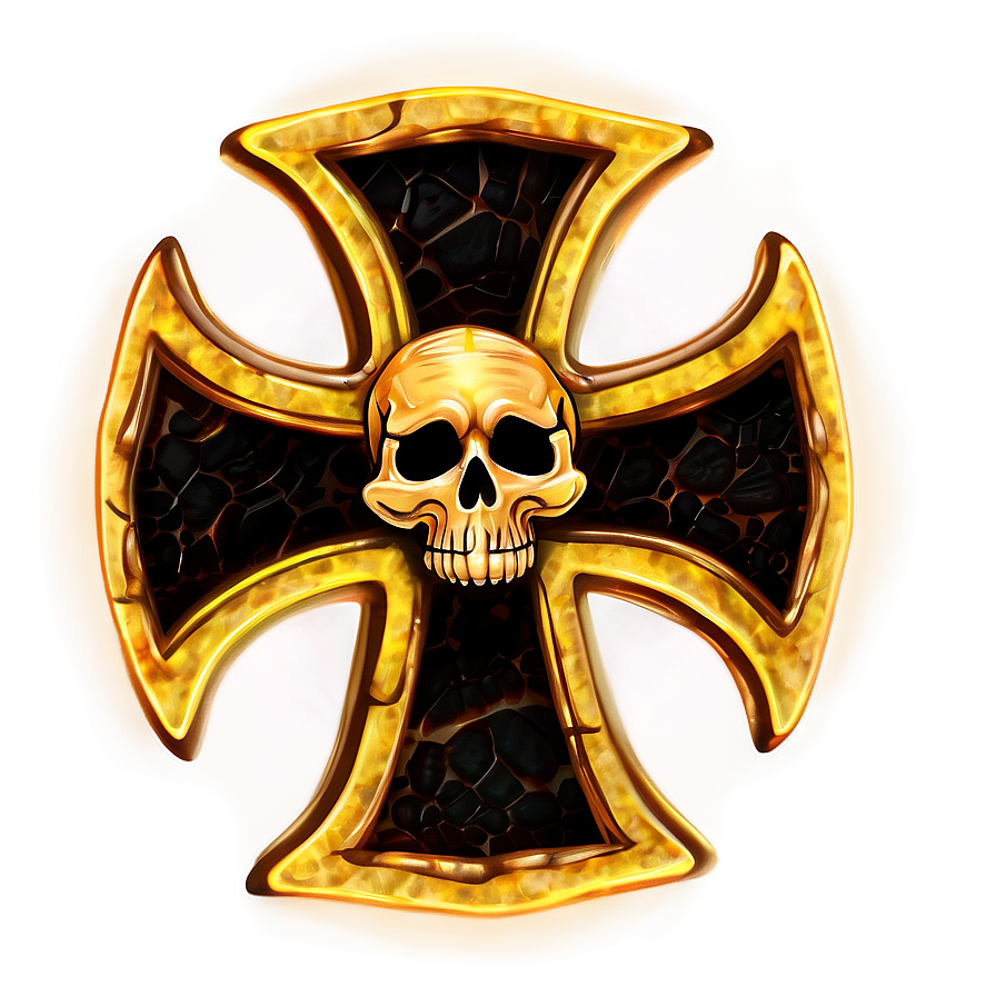 Maltese Cross With Skull Png Chm PNG Image