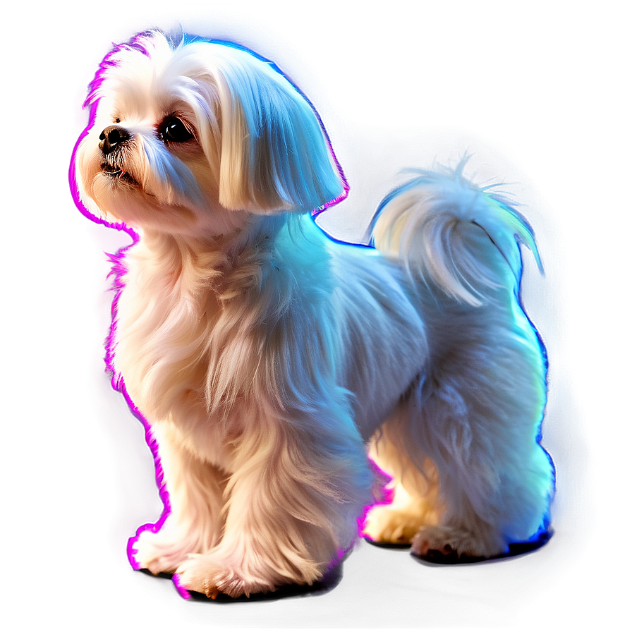 Maltese With Glowing Fur Png Qox PNG Image