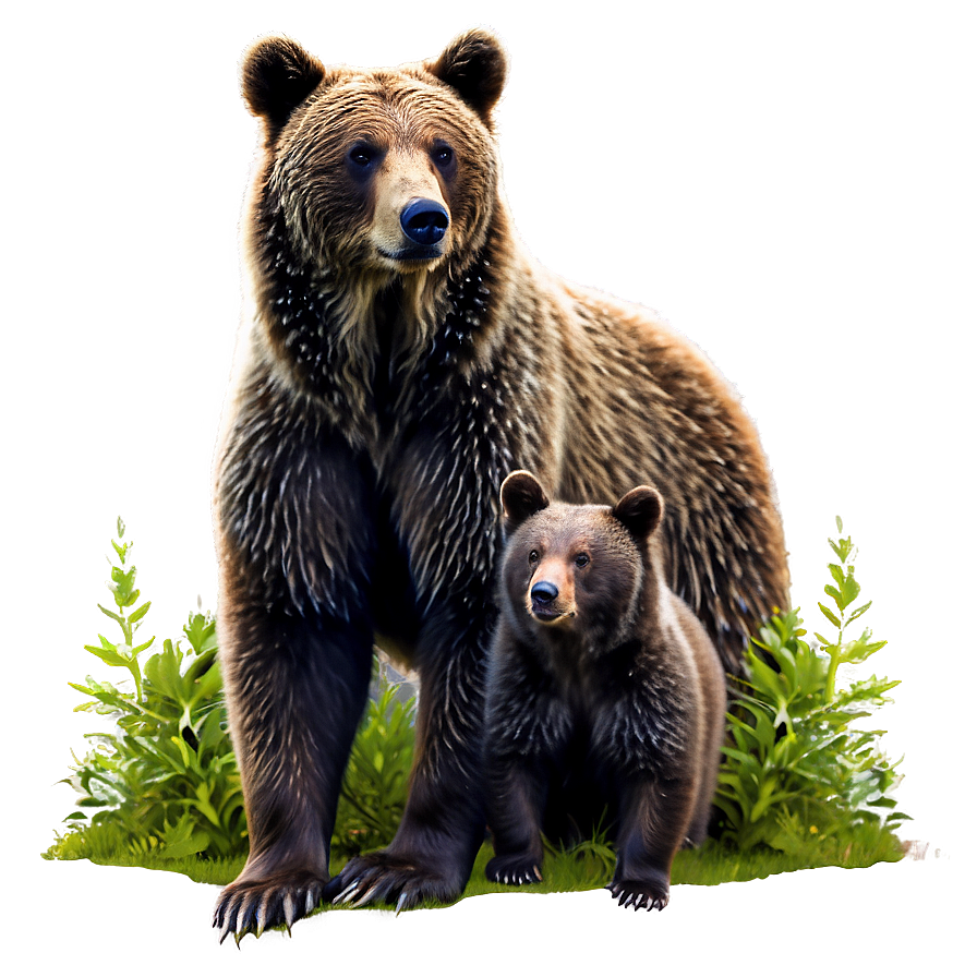 Mama Bear With Baby Bear Png Nfm53 PNG Image