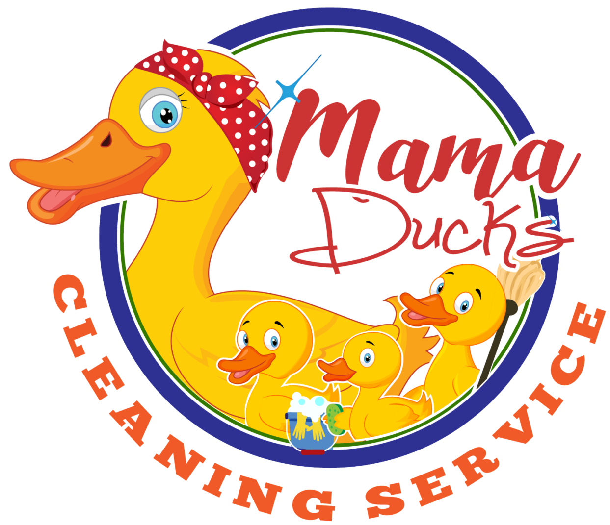 Mama Ducks Cleaning Service Logo PNG Image