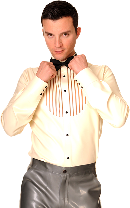 Man Adjusting Bow Tie Fashion PNG Image