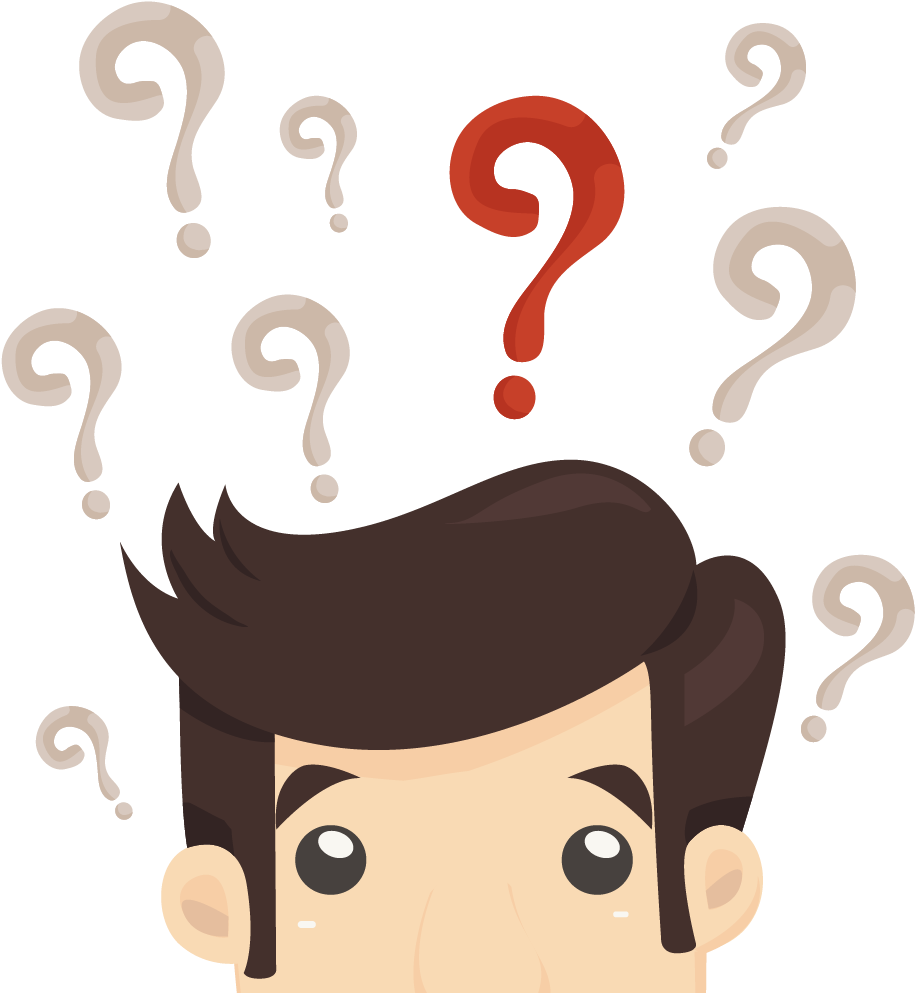 Man Confusedby Question Marks PNG Image