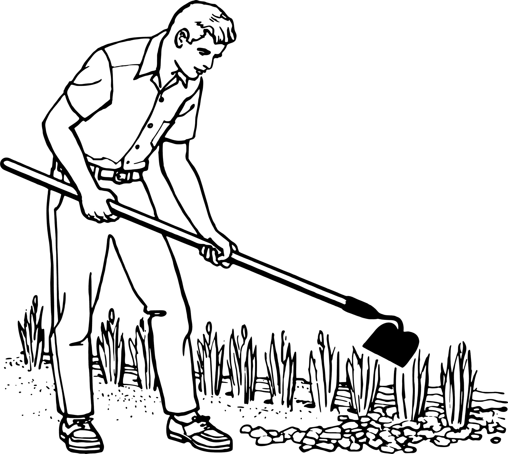 Man Digging Soil Clipart PNG Image