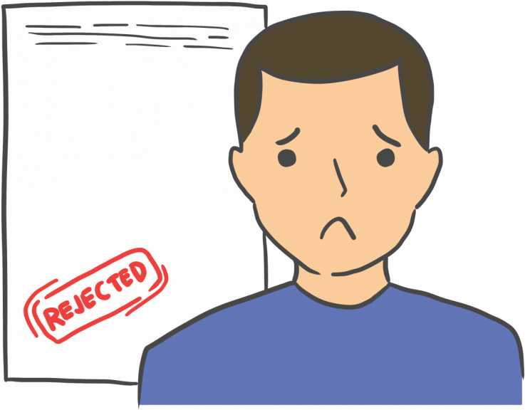 Man Disappointedby Rejection Stamp PNG Image