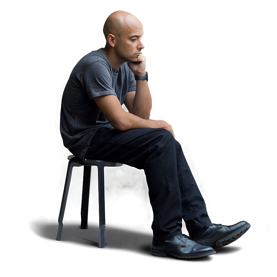 Man In Solitary Thought Png 06262024 PNG Image