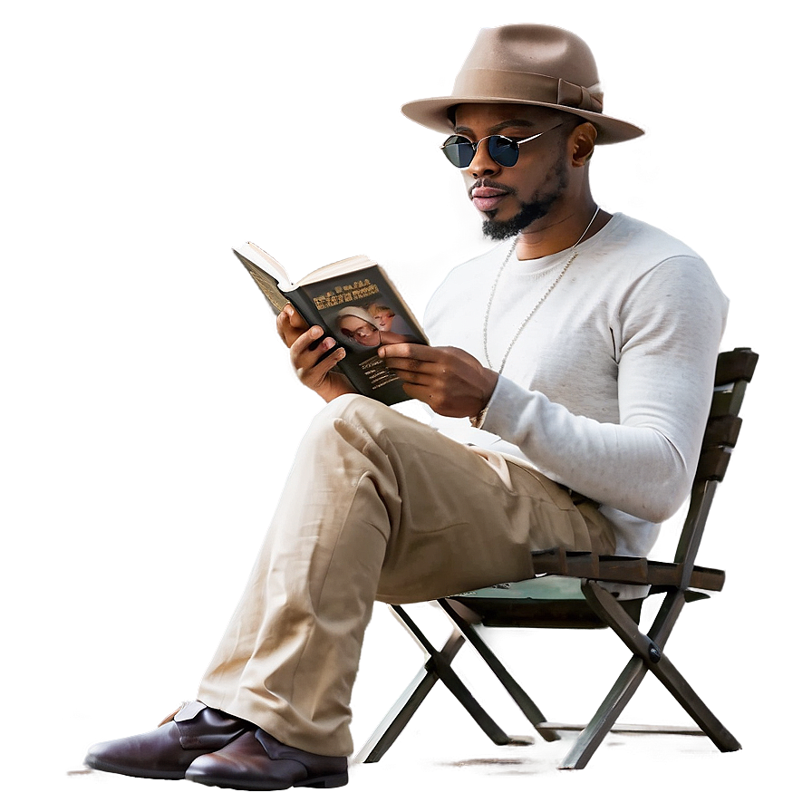 Man Reading Book Png 05042024 PNG Image