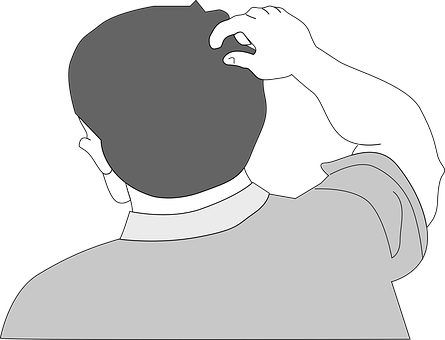 Man Scratching Head Silhouette PNG Image