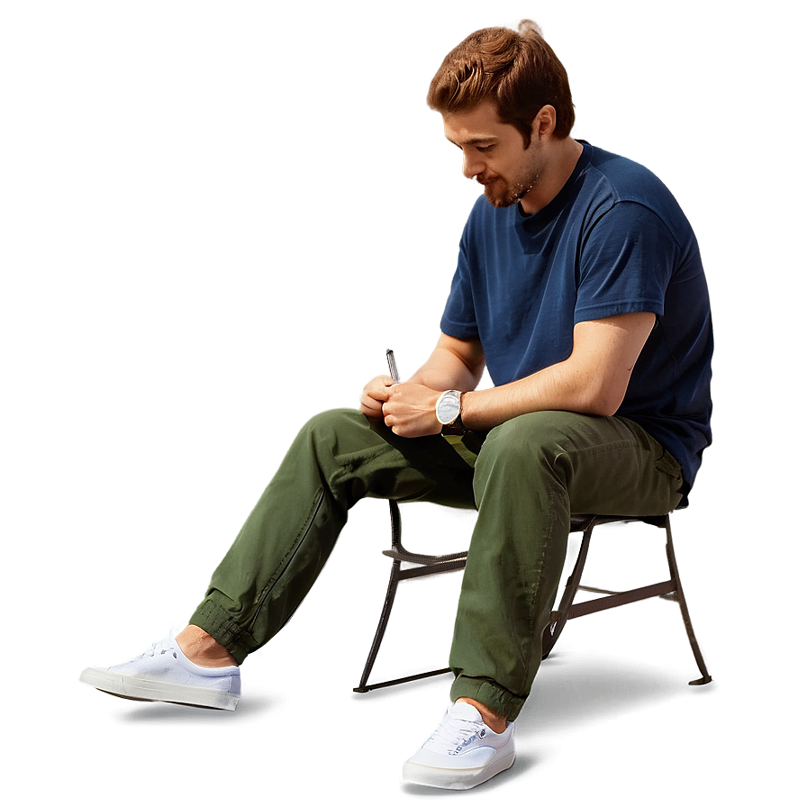 Man Sitting B PNG Image