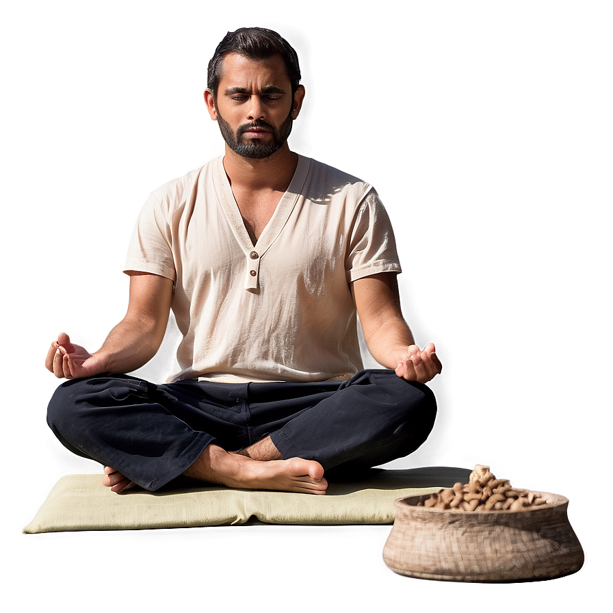 Man Sitting In Meditation Png Xix46 PNG Image