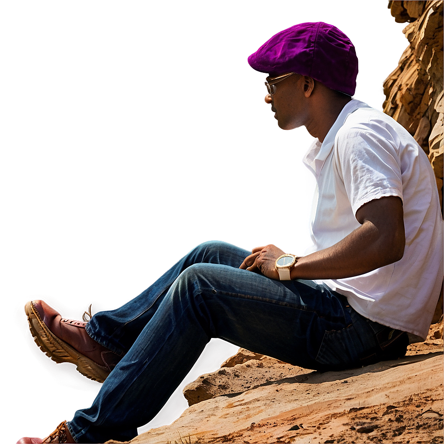 Man Sitting On Cliff Png Jgd72 PNG Image