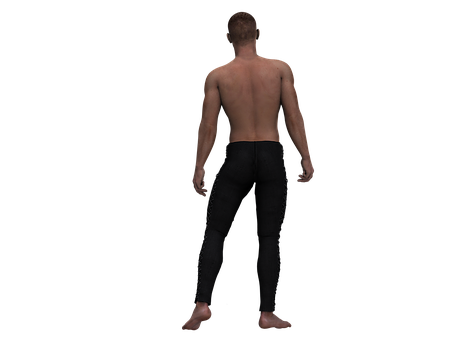 Man Standing Back View Black Background PNG Image