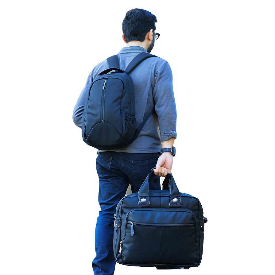 Man With Laptop Bag Png Ndt PNG Image