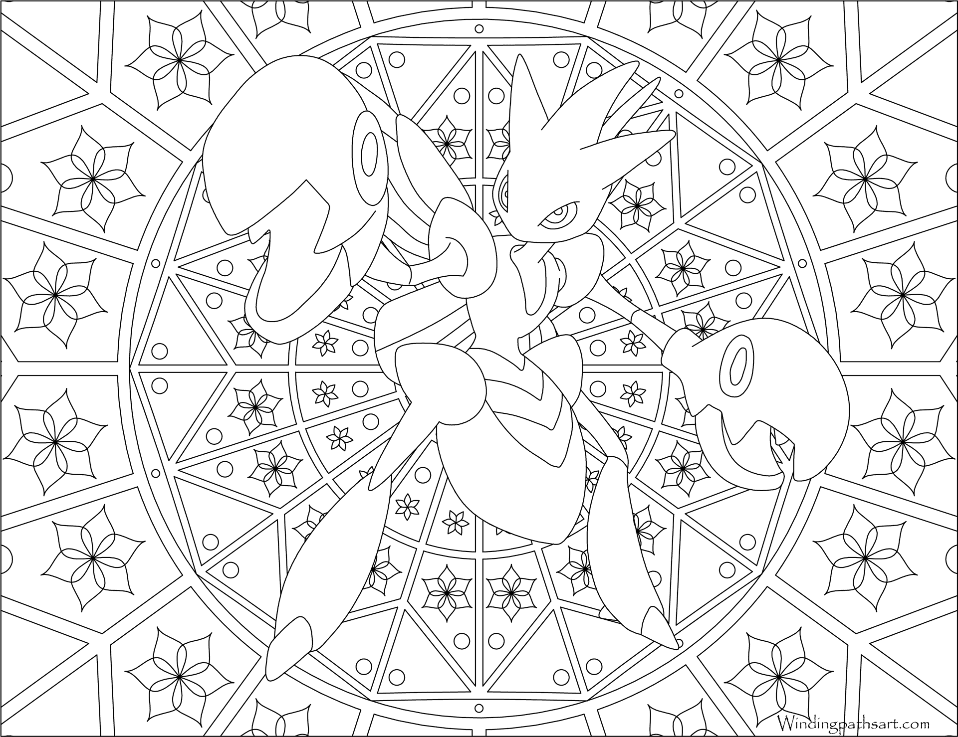 Mandala Patterned Pokemon Artwork PNG Image