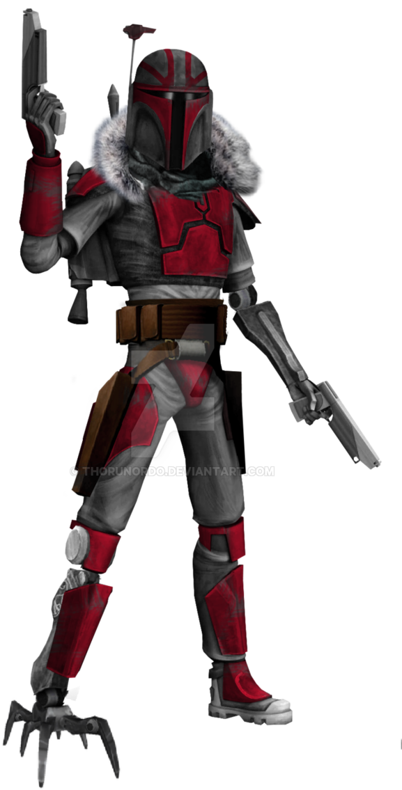 Mandalorian_ Warrior_ Artwork PNG Image