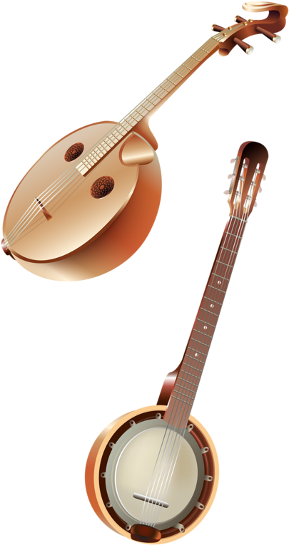 Mandolinand Banjo Musical Instruments PNG Image