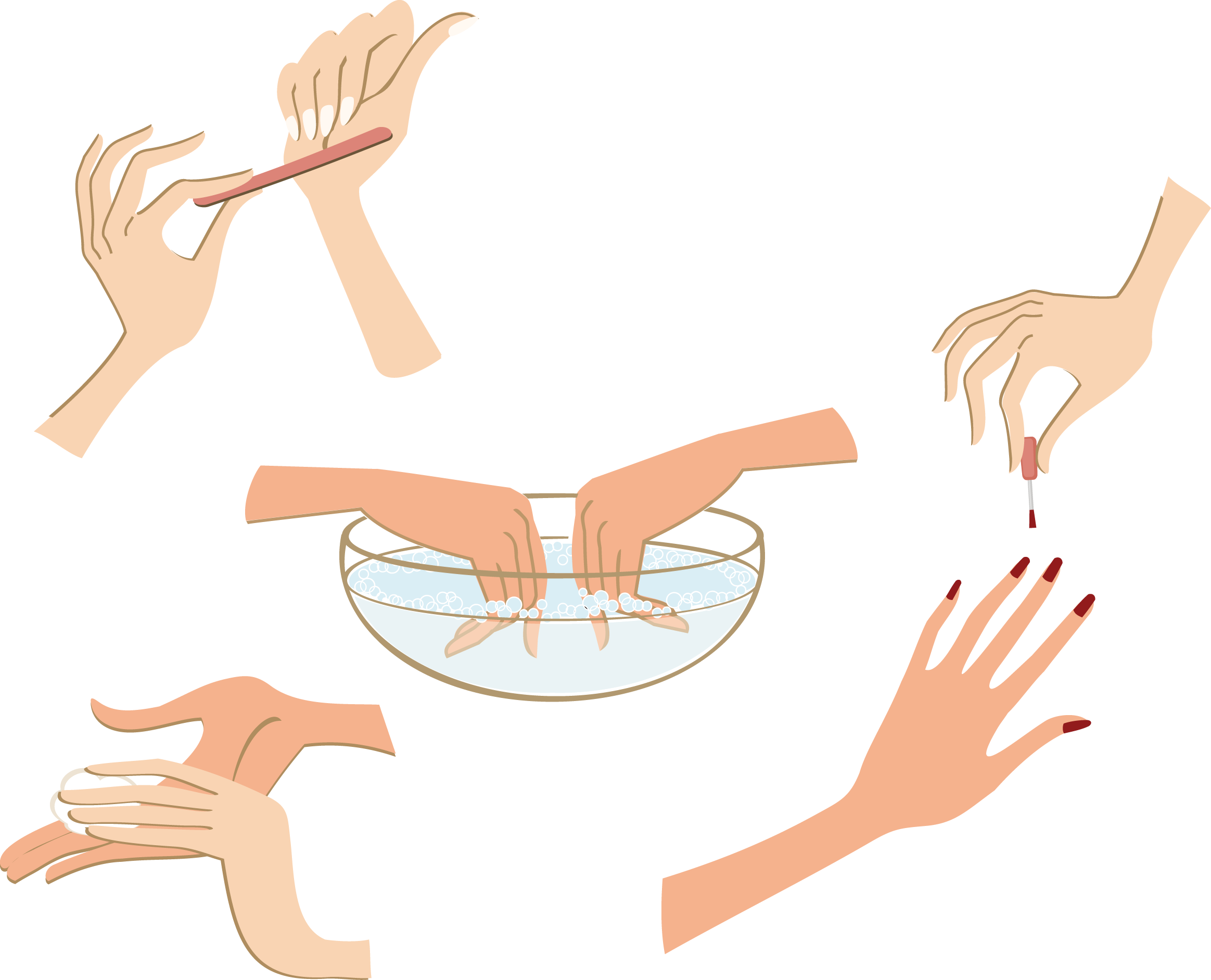 Manicure Process Steps Illustration PNG Image