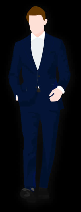 Manin Blue Suit Formal Attire PNG Image