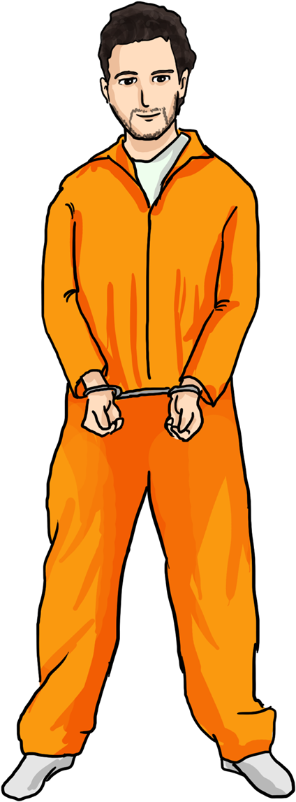 Manin Orange Prison Uniform PNG Image