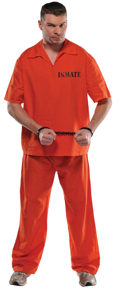 Manin Orange Prison Uniform PNG Image