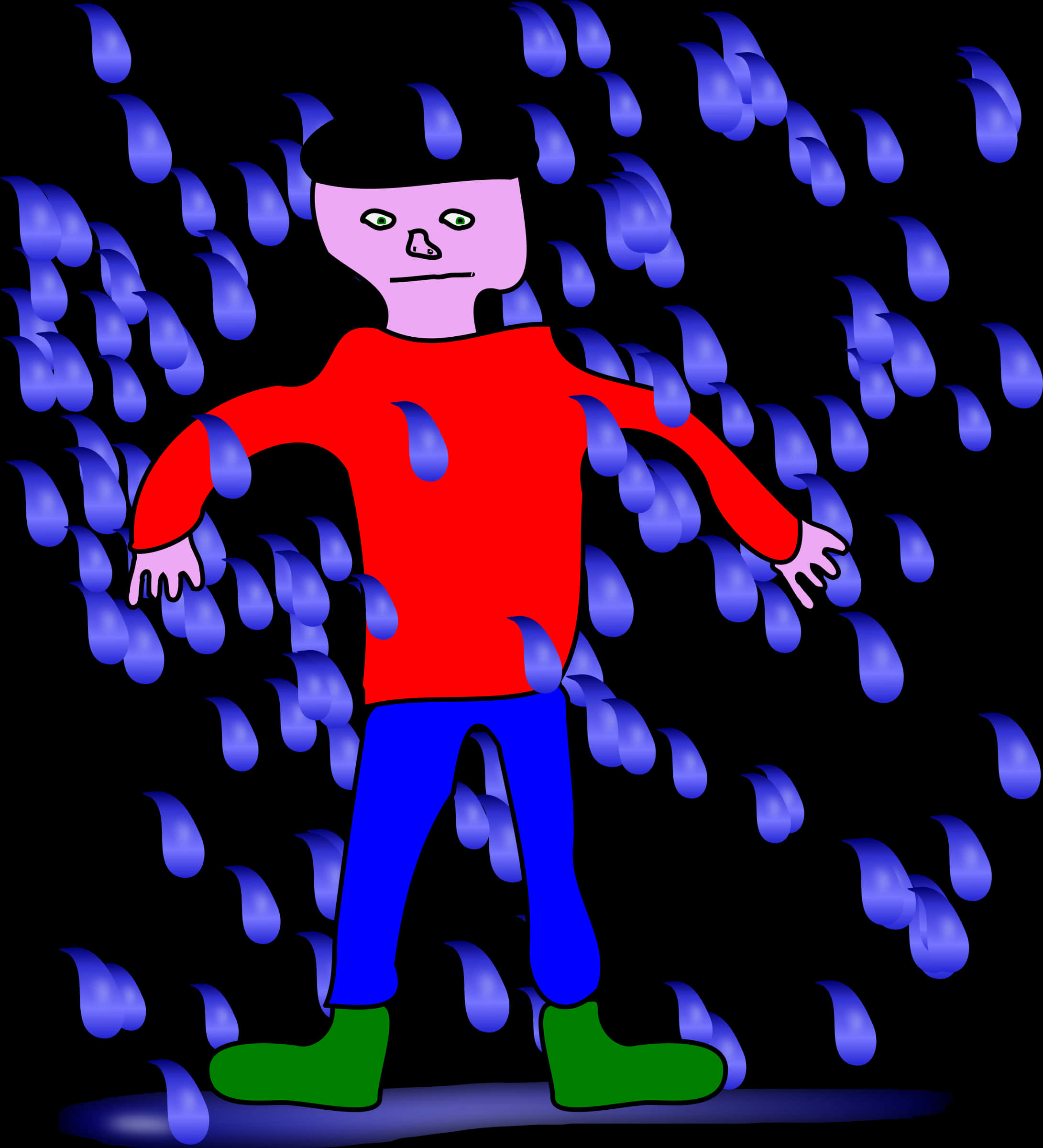 Manin Rain Illustration PNG Image