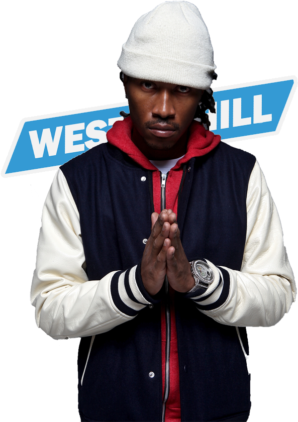 Manin White Beanieand Varsity Jacket PNG Image