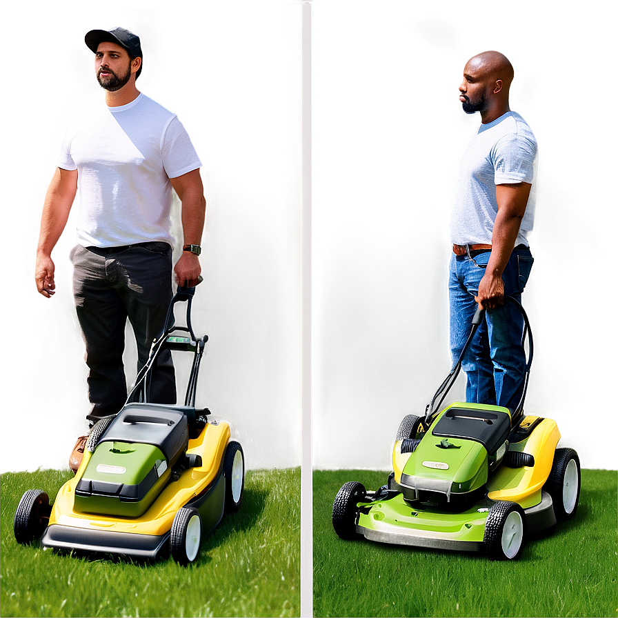 Manual Vs. Automated Mowing Png Vqs76 PNG Image