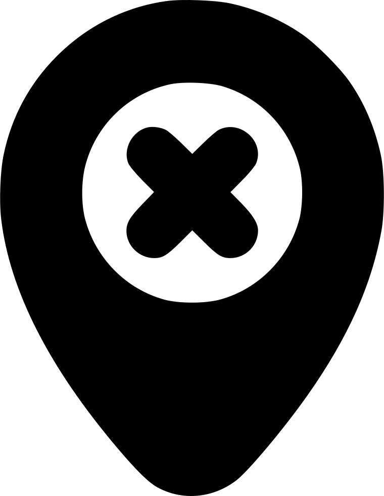 Map Pin Iconwith X Mark PNG Image