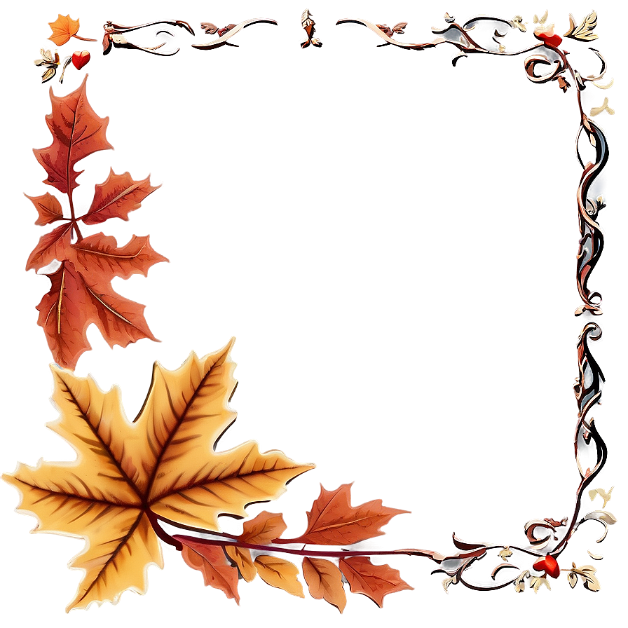 Maple Leaves Thanksgiving Border Png 72 PNG Image