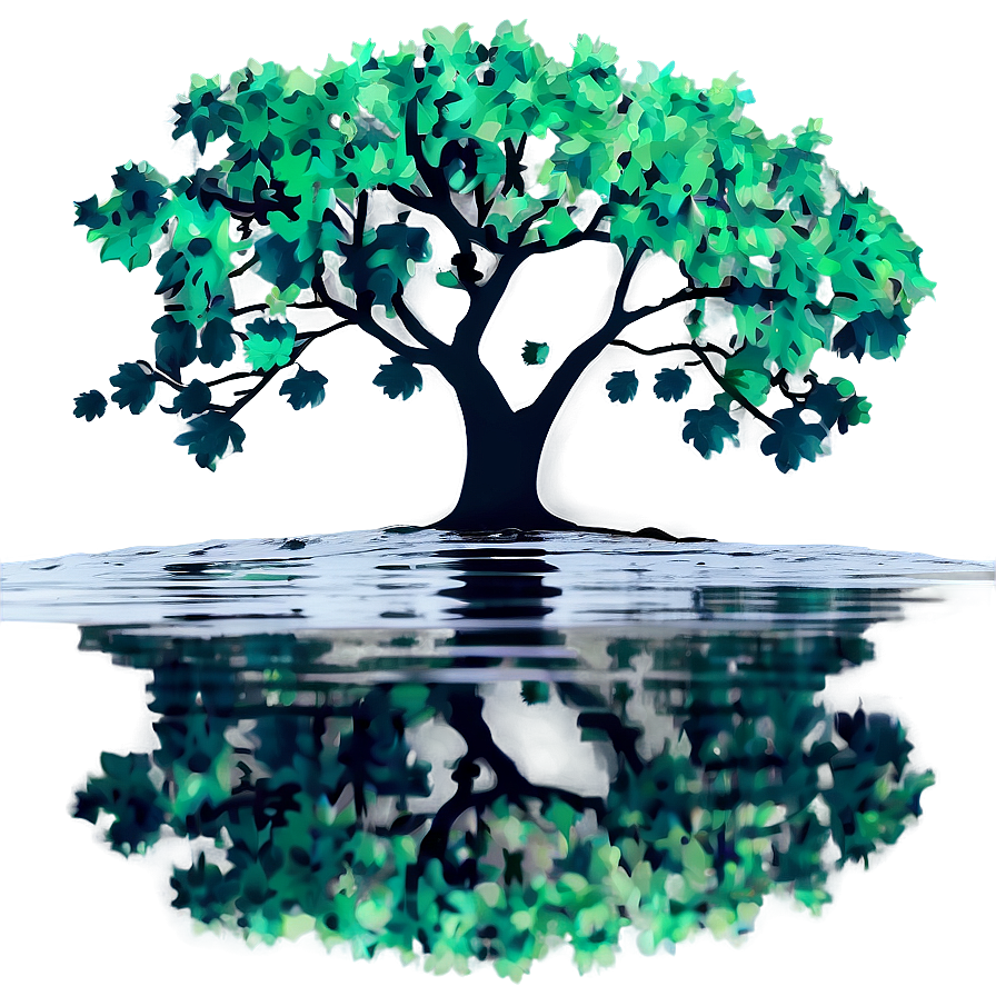 Maple Tree Reflection In Water Png 06122024 PNG Image