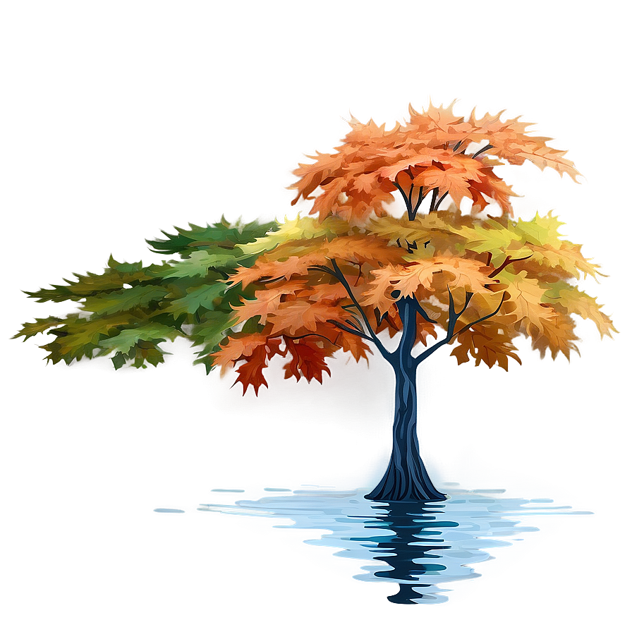 Maple Tree Reflection In Water Png Bba58 PNG Image