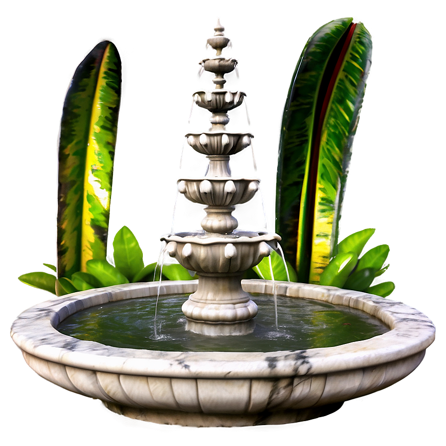 Marble Courtyard Fountain Png Yya34 PNG Image