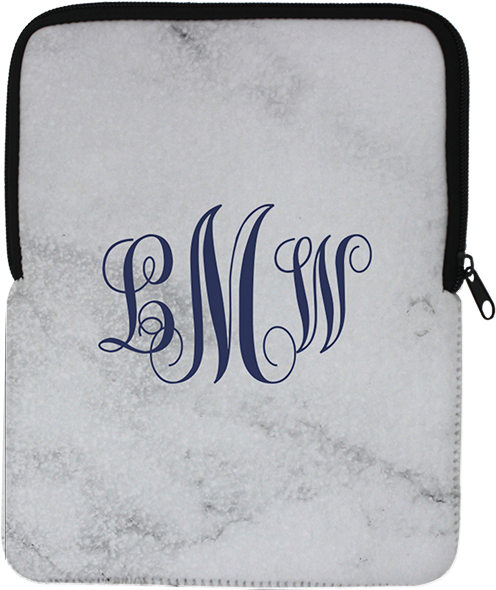 Marble Design Laptop Sleevewith Monogram PNG Image