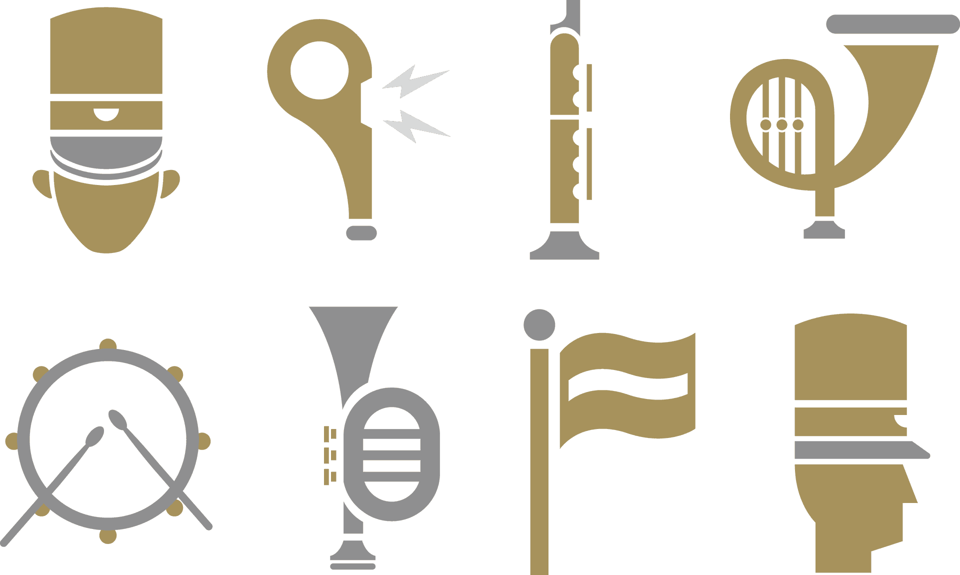 Marching Band Instruments Vector PNG Image