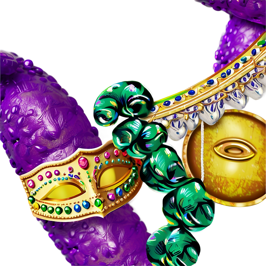 Mardi Gras Celebration Wreath Png Lbj10 PNG Image