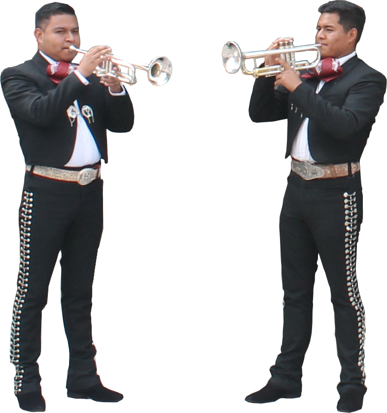 Mariachi Trumpet Players Duo PNG Image