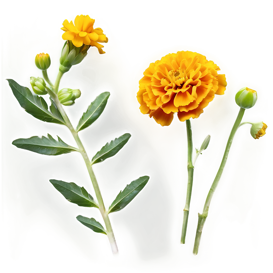 Marigold On White Background Png 81 PNG Image