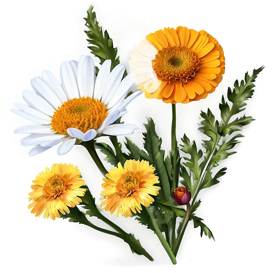 Marigolds And Daisies Png 17 PNG Image