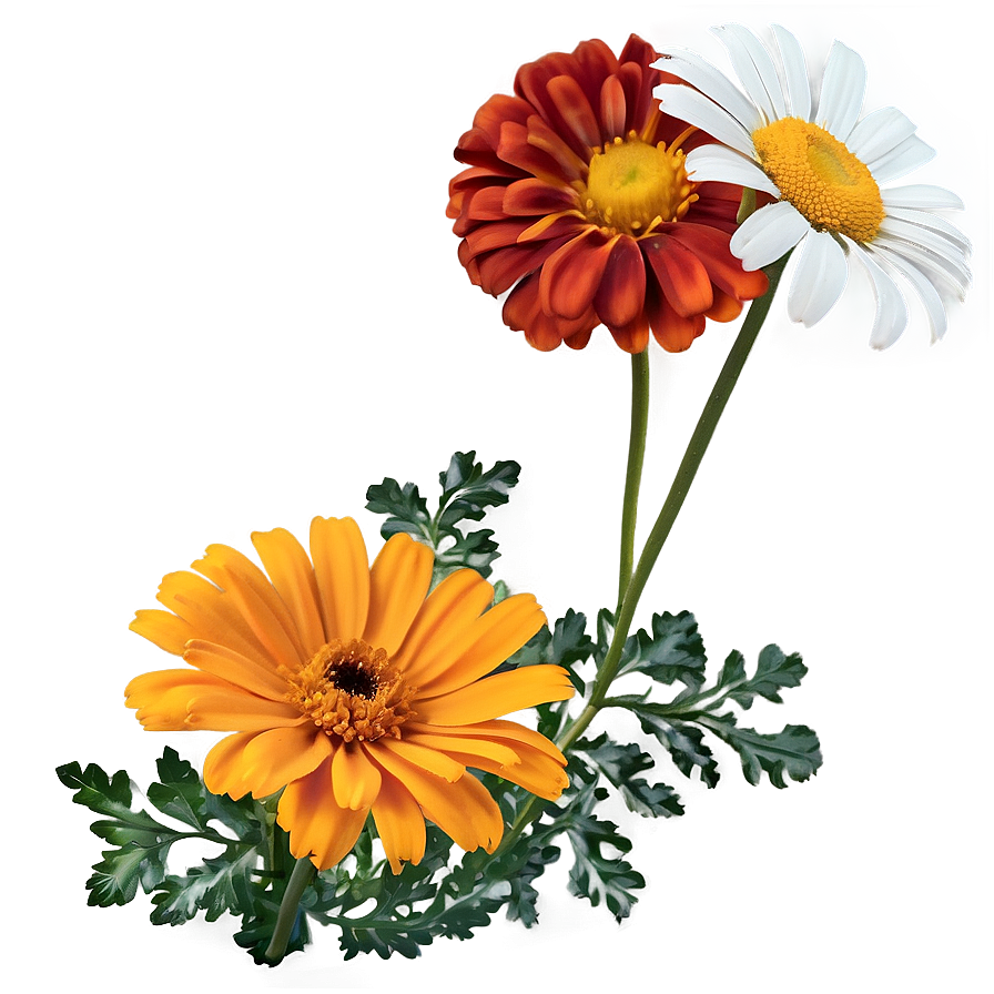 Marigolds And Daisies Png Ciy62 PNG Image