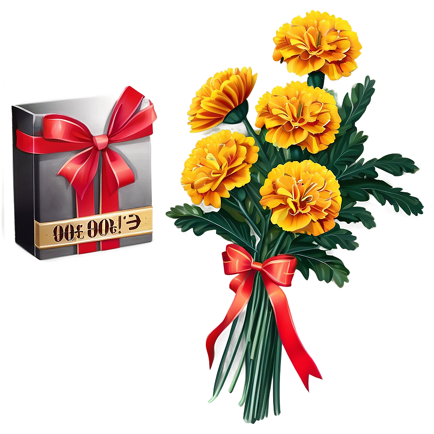 Marigolds Bouquet Gift Png 17 PNG Image