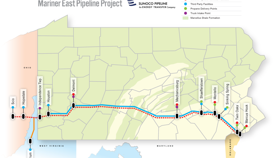 Mariner East Pipeline Project Map PNG Image