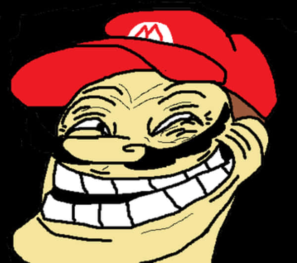 Mario Troll Face Meme PNG Image