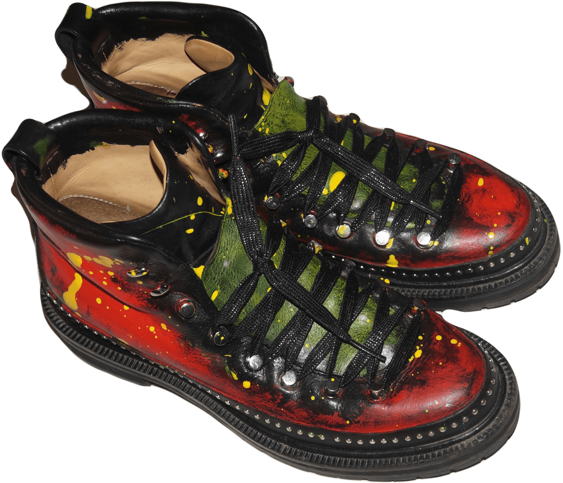 Mars Inspired Painted Boots PNG Image