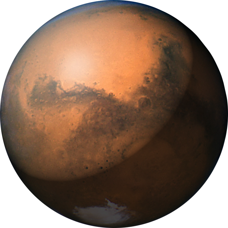 Mars Planet Detailed View PNG Image