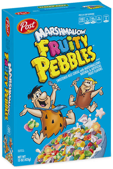 Marshmallow Fruity Pebbles Cereal Box PNG Image