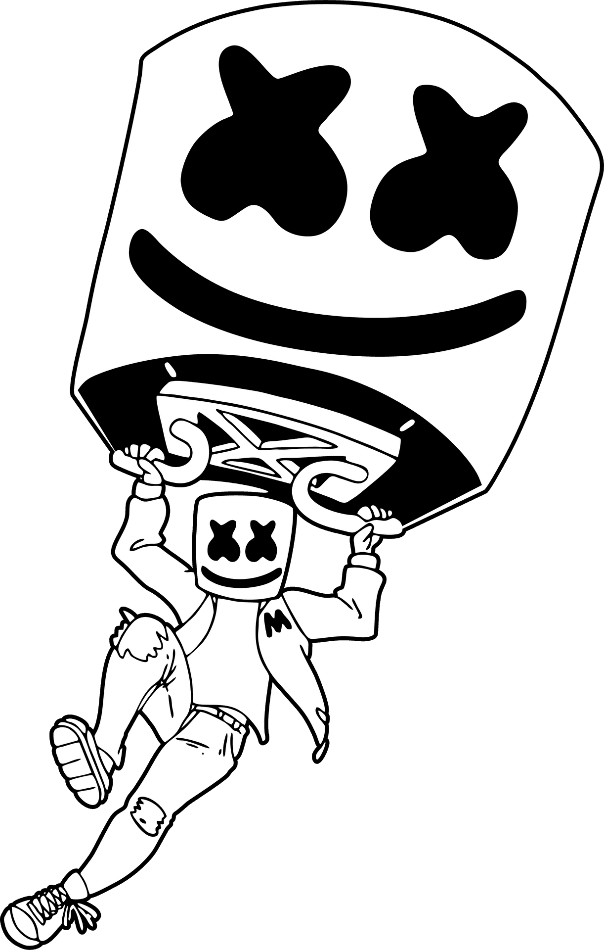 Marshmello D J Cartoon Drawing PNG Image