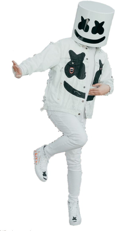 Marshmello D J White Outfit Action Pose PNG Image